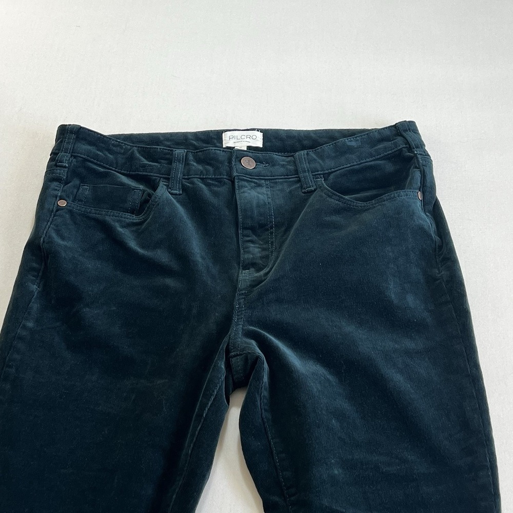 Anthrpologie Pilcro Women's Forrest Green Corduroy Crop Jeans Preppy Sz 31 - Picture 3 of 11